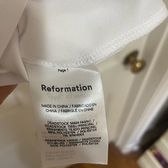 Reformation Dee Long Sleeve White Mini Dress - Picture 7 of 7